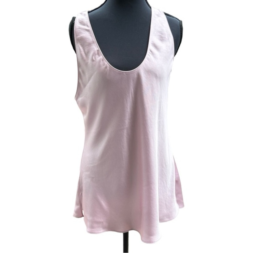 Simkhai Kamari U Neck Tank Top NWT Size L Sakura Pink Acetate Luxury Designer